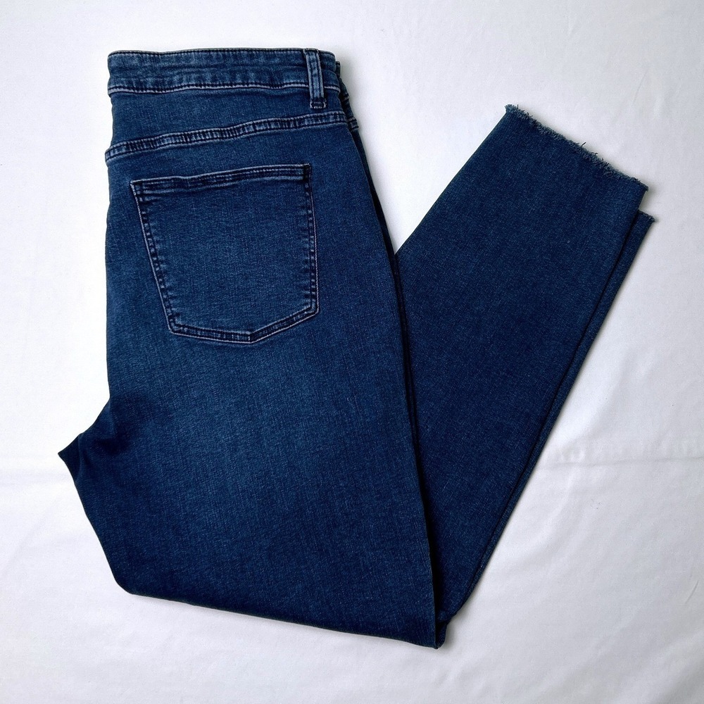 Talbots Womens High Rise Raw Hem Simply Flattering Jegging Size 14 Dark Indigo